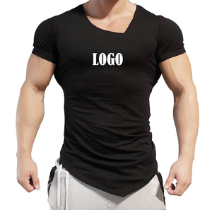 Vente en gros de t-shirts de musculation pour hommes de haute qualité, décontractés, respirants, écologiques, en coton, col rond, streetwear, printemps - Product Image 6