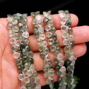 ลูกปัด Briolette รูปหัวใจสีเขียวขัดเงาพร้อมความแวววาวที่ยอดเยี่ยมสำหรับสร้อยข้อมือสร้อยคอและเครื่องประดับแบบทำมือ - Product Image 3