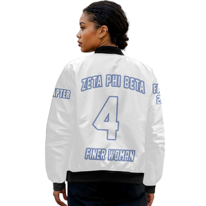 Veste en satin bleu et blanc pour femmes Zeta Phi Beta, vêtements grecs de la sororité ZPB, broderie du bouclier de 1920, vêtements de sport de qualité supérieure - Product Image 5