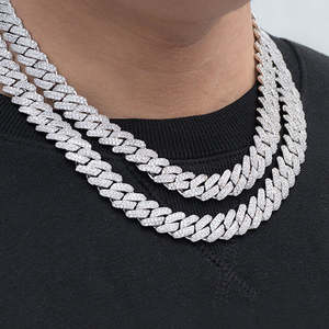 10k White <b>Gold</b> Luxury Cuban Chain with 20mm Natural Diamonds Iced Hip Hop Style Unisex Wedding Gift From India Diamond <b>Necklaces</b> - Product Image 6
