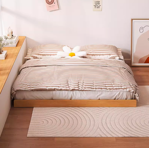 Cama Tatami de madera simple y moderna, cama King Floor, diseño flotante japonés para cama de dormitorio principal - Product Image 5