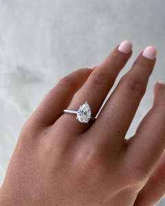 ลูกแพร์2.25กะรัตแบบเฉพาะบุคคลแหวนแต่งงานสุดหรูทำจากเม็ดเพชรสีเหลืองทอง - Product Image 6