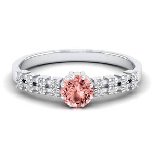 Anillos REYES Vintage de Plata de Ley 925 con Morganita Natural, Certificados por GRA, Claridad VVS, Anillos Finos de Compromiso con Moissanita - Product Image 1