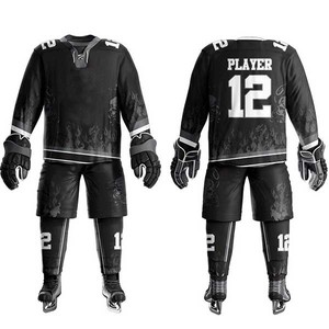 Conjuntos de Uniformes de Hockey sobre Hielo 100% Poliéster con Nombres y Números de Equipo Personalizados, Ropa Deportiva Transpirable y de Secado Rápido - Product Image 1