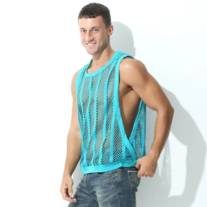 Débardeurs en maille 100% coton légers, respirants, personnalisés OEM, pour hommes, pour entraînement de force, yoga, course à pied, gym, entraînement - Product Image 4