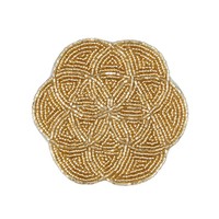 Beau caboteur de thé en forme de fruit de travail perlé à la main pour la décoration de la maison et de l'hôtel 2025 or étoile perlée rosette pow wow fournitures
