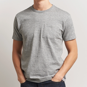 T-shirts pour hommes 100% coton avec poches, col rond incurvé plus long, musculation, fitness, respirant, écologique - Product Image 4