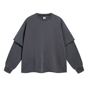 Camisetas de calidad superior con logotipo personalizado para hombre, camisetas con serigrafía, camiseta de manga larga de doble capa para hombre, Unisex - Product Image 6