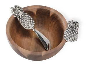 Bol en bois design avec poignée en fer Artisanat unique Parfait pour les cadeaux de mariage Décoration de la maison et présentation des repas - Product Image 4