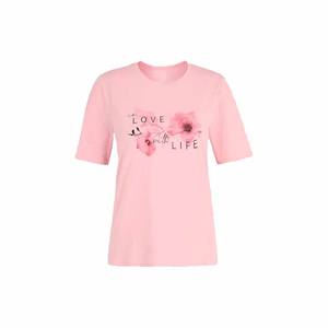 T-shirts imprimés décontractés en coton pour femmes du Bangladesh de la meilleure qualité à manches courtes et à col en O avec logo imprimé - Product Image 1