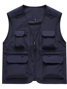 Wholesale <b>Grey</b> Work Wear With Logo and Pockets Custom Outwear Uniform Construction Safety Clothing <b>Vest</b> Breathable - Product Image 5