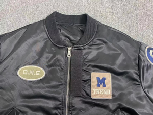 Blouson Bomber de Baseball Personnalisable pour Homme, en Toile de Soie Brodé, Coupe Fine, Coupe-Vent, Boutonné, Unisexe, Style Universitaire et Sportif - Product Image 6