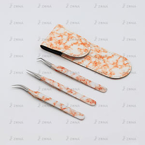 Nouvelle arrivée pince à épiler à pointe de fibre ensemble emballage personnalisé pince à cils vente chaude 45 degrés isolation pince à cils - Product Image 4