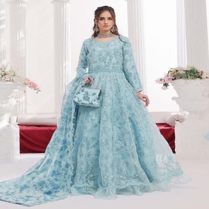 Colección de Organza ZARLISH de lujo, vestido de novia paquistaní Lehnga Choli Salwar Kamez, motivos bordados pesados, fiestas de boda completas - Product Image 3