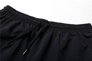 Pantalones cortos cargo informales de cintura alta de talla grande personalizados para hombre, ropa de calle de verano, pantalones cortos de nailon hasta la rodilla, pantalones cortos teñidos lisos con cordón - Product Image 3