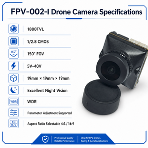 กล้องโดรน FPV สำหรับอุตสาหกรรม 1800TVL HD CMOS WDR มองเห็นในเวลากลางคืน แสงน้อย ความหน่วงต่ำพิเศษ มุมมองภาพ 150 องศา 5-40V OEM - Product Image 3