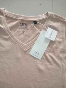 T-shirt en tricot à col en V pour homme, confortable, uni, en coton biologique doux, manches courtes, respirant, écologique, décontracté, été - Product Image 3