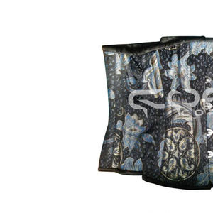 Corsets en brocart personnalisés torse court à découpes extrêmes tenue d'entraînement à la taille sous le buste en acier avec garniture en satin noir - Product Image 2