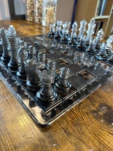 <b>GREAT</b> CUSTOM WOOD AND RESIN <b>CHESS</b> BOARD BOX <b>Chess</b> Game <b>Set</b> Luxury Resin Red Black <b>Chess</b> Piece by Tayyab Handicraft - Product Image 4