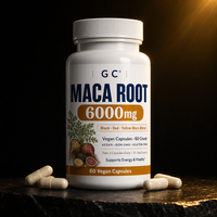 Capsules de racine de Maca 6000mg OEM Mélange Noir Rouge Jaune Marque Privée Supplément Végétalien