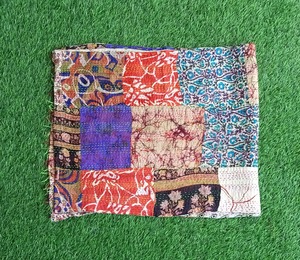 vintage silk kantha patchwork ladies stole vintage kantha muffler assorted color 45x180 cm <b>scarves</b> fine stich silk neck <b>scarf</b> - Product Image 2