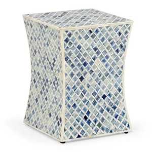 Table d'appoint moderne en bois blanc Console Tabouret d'extrémité Table basse confortable avec incrustation d'os pour la décoration de la chambre et du salon - Product Image 6