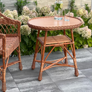 Handmade Wicker Oval <b>Table</b> Natural Boho Style fully assembled - Product Image 4