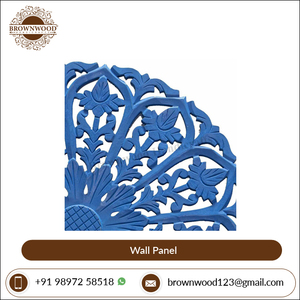 Good Quality New Arrival Blue Antique Color MDF Hand Carved <b>Panel</b> for Wall Decoration <b>Wooden</b> Round <b>Panel</b> Decorative Manufacturer - Product Image 2