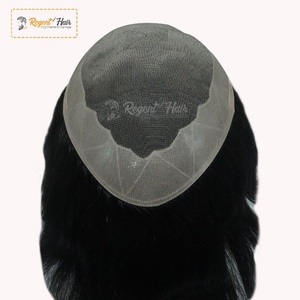 REGENT USA Super Base Natural Wave Straight Indian <b>Hair</b> Toupee Hand <b>Tied</b> Weft 100% Density Wholesale Options Available for <b>Men</b> - Product Image 6