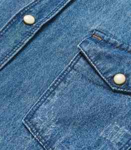 High Quality Long Sleeve Mens Western <b>Cowboy</b> <b>Shirts</b> Custom Logo Label Horn Button Plaid Cotton Denim <b>Shirts</b> - Product Image 6