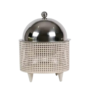 Casserole en acier inoxydable blanc fait à la main de nouveau design servant des aliments et réchauffeur avec pot en métal de conception de fil métallique - Product Image 1