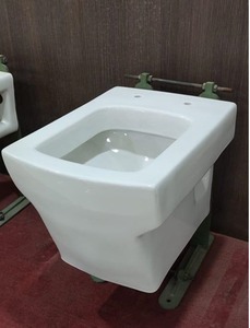 สุขภัณฑ์ห้องน้ําแขวนผนังราคาถูกห้องน้ําห้องสุขาขายที่นั่งสีขาวเซรามิกชั้นบรรจุเวลารูปแบบกราฟิก GUA - Product Image 3
