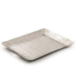 Bandeja de Servicio de Metal Plateado de Lujo, Vajilla Personalizada, Plato de Decoración para el Hogar, Plato de Servicio Único - Product Image 1