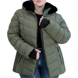 Vente en gros de veste rembourrée en coton pour femmes hiver chaud respirant léger à capuche OEM logo personnalisé fournisseur - Product Image 1