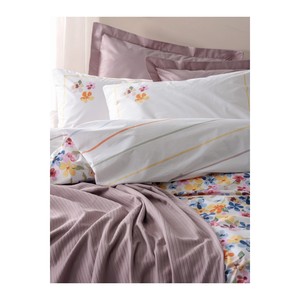 Parure de lit de luxe en coton, motif floral lilas, technique de tissage double piqué, 6 pièces, pour la maison et Noël - Product Image 3