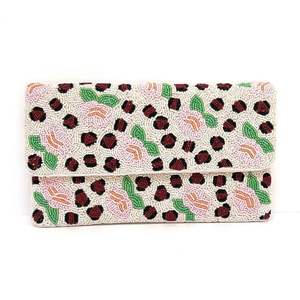Premium Quality <b>Embroidered</b> Beads Leaf Design <b>Clutch</b> for Ladies Modern Beaded Embroidery <b>Clutch</b> <b>Bag</b> with Cotton Lining - Product Image 6
