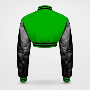 Veste universitaire courte à col montant pour femmes à manches longues Style de baseball Streetwear mode veste universitaire femmes - Product Image 6