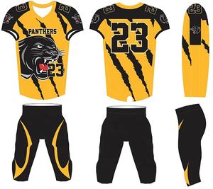 Nouvelle conception, uniforme de football américain personnalisé, logo d'équipe, numéro, imprimé, respirant, anti-UV, 100% polyester - Product Image 4