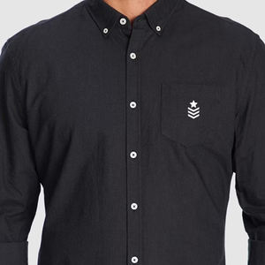 Camisa de cuello de manga larga ligera de moda de último estilo 100% algodón de longitud regular con mangas completas - Product Image 5