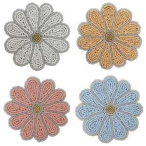 <b>Set</b> of 4 Handmade <b>Embroidery</b> Coasters with Beads Gift Ready by MD Handicrafts - Product Image 3