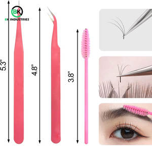 Pinzas Profesionales para Pestañas para Salón y Uso Doméstico, Pinzas de Acero Inoxidable para Extensiones de Pestañas - Product Image 3