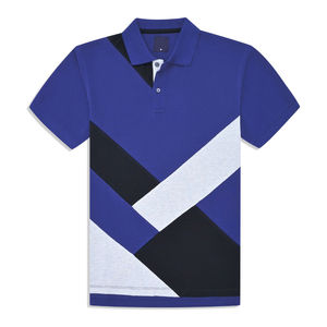 Polo de style décontracté écologique, t-shirt à motif uni, brodé en bleu, pour polo en tissu, décontracté pour homme - Product Image 1