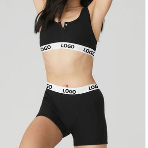 Fitness Yoga Set Solide Motif Conception 2pcs Soutien-Gorge Shorts Respirant Sans Couture D'été Gym Porter Léger Style Décontracté Top Matériel - Product Image 3