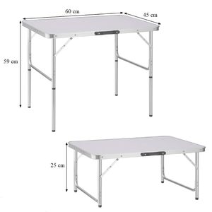Tavolo da campeggio da Picnic pieghevole in alluminio portatile leggero 60x45x59 cm - Product Image 2