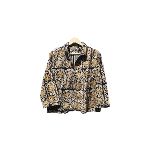 Veste Coton Velours Côtelé Main-Bloc Bagru Imprimé Avec Respirant Artisan Design Boho Cardigan - Product Image 1