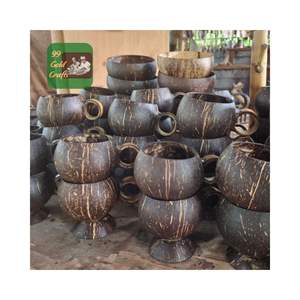 แก้วมะพร้าวเป็นมิตรกับสิ่งแวดล้อมสำหรับงานปาร์ตี้ - แก้วน้ำเปลือกมะพร้าวธรรมชาติขัดเงาทั้งใบ ผลิตด้วยมือโดยโรงงานโดยตรงจากเวียดนาม - Product Image 5