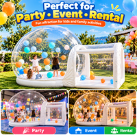 Dôme à bulles gonflable transparent en PVC avec entrée tunnel, 10ft 13ft, avec souffleur d'air et tapis rebondissant pour fêtes et aires de jeux