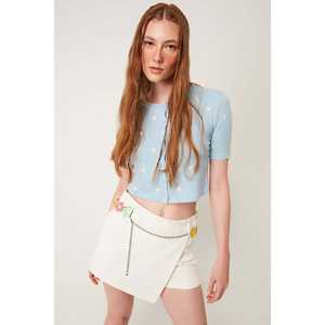 Cárdigan corto de manga corta con estampado floral - Product Image 2