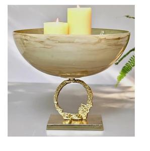 Juego de 2 Cuencos Decorativos de Metal con Acabado Dorado, Diseño Moderno, para Servir Frutas Secas y Dátiles - Product Image 5