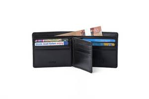 กระเป๋าสตางค์แบบสั้นกันขโมยกระเป๋าสตางค์แบบพับสามทบหนังแท้วินเทจพร้อม LTW-0088เปิดปิดโลโก้ตามต้องการ - Product Image 3